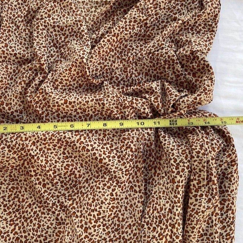 Pretty Garden Long Sleeve Boho Leopard Print Maxi Dress Women’s Sz M Ruffle Hem - Picture 10 of 13